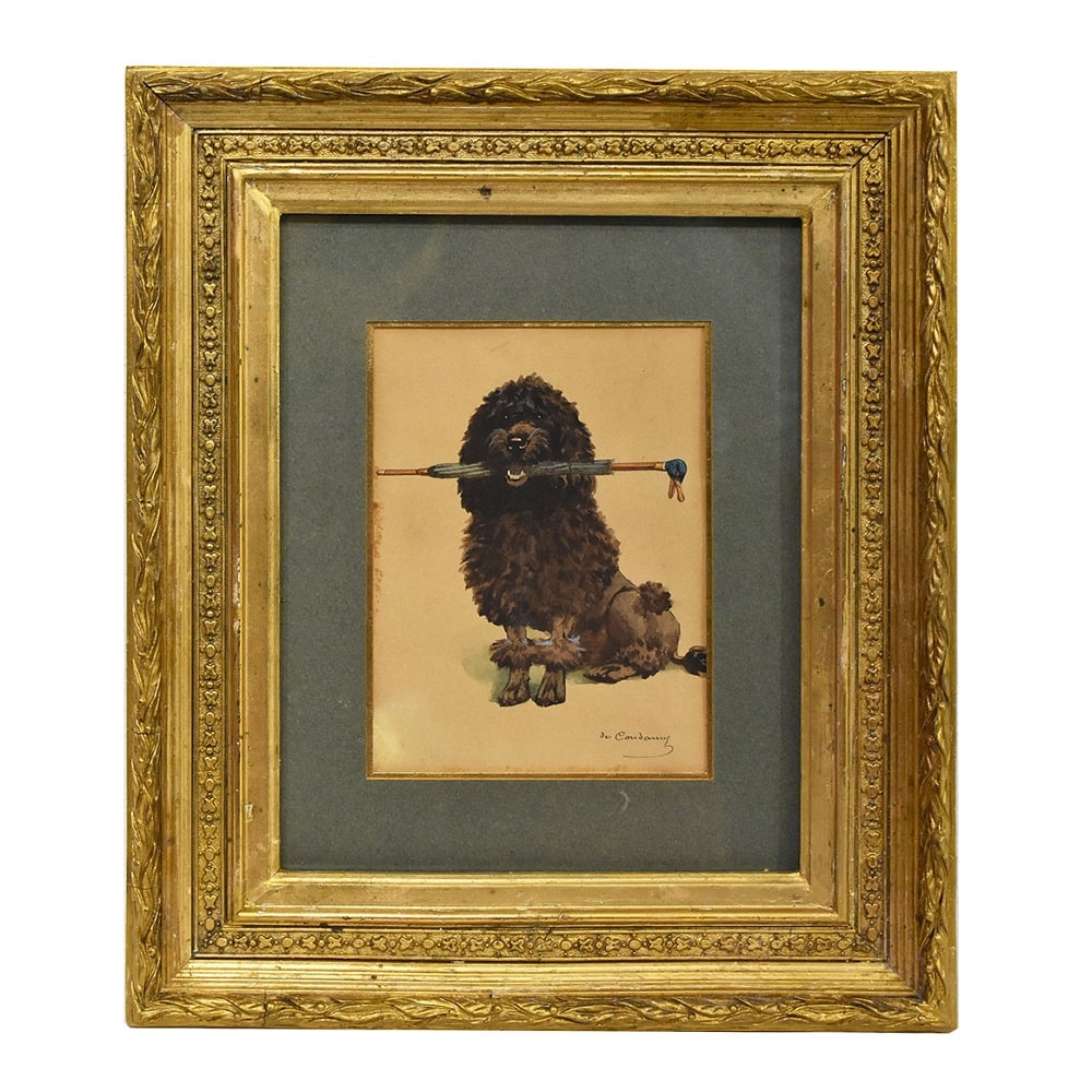 QA525 1 antique oil painting dogs portraits painting XIX century.jpg